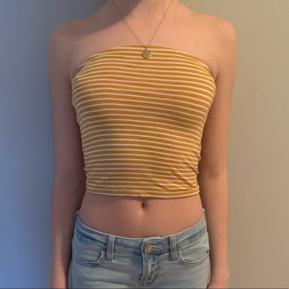 White and yellow tube top American eagle